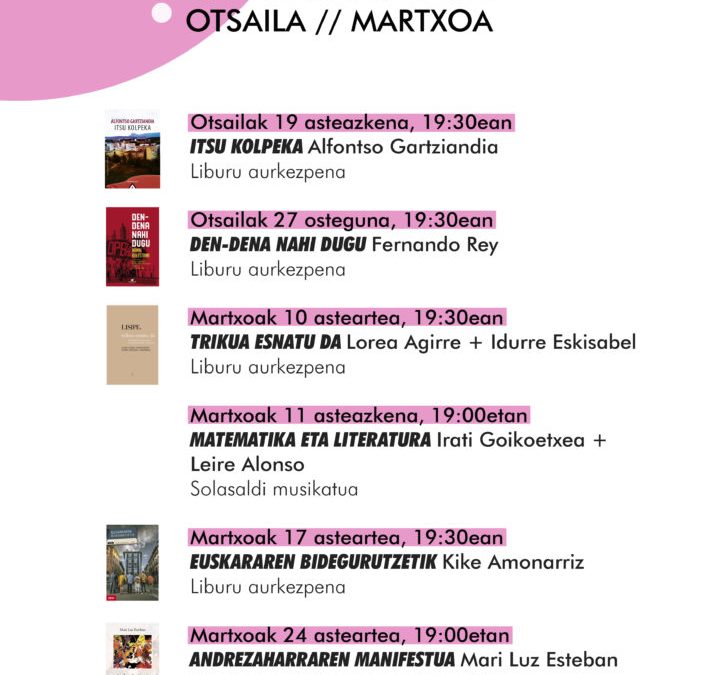Otsaila – martxoko egitaraua
